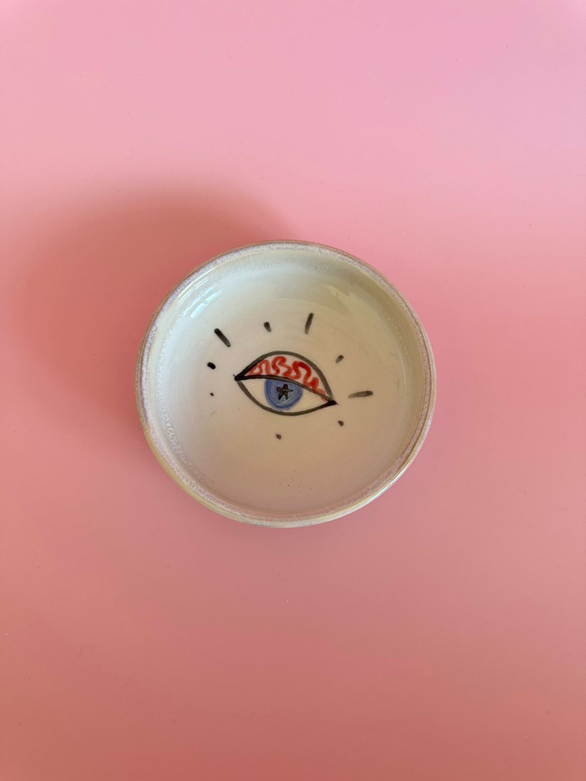 Ceramic small plate Eye illustrated - MADE TO ORDER