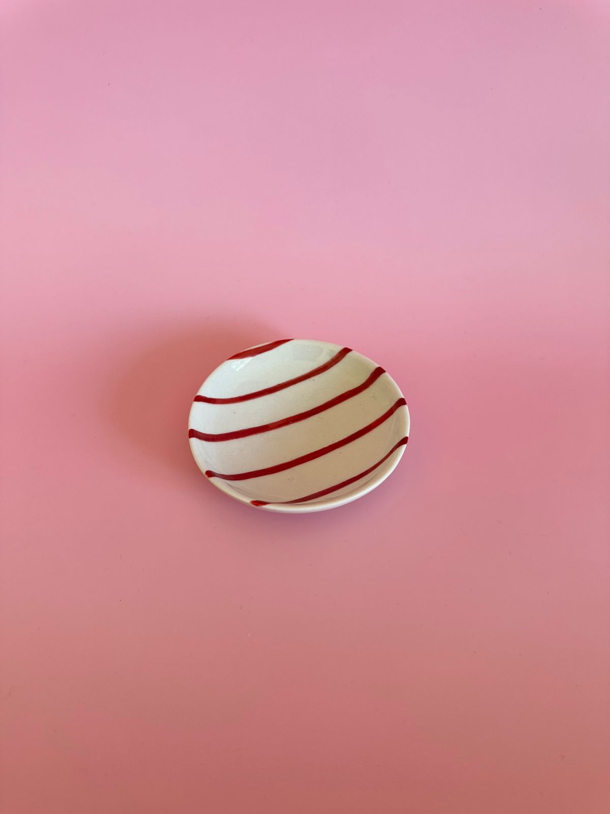 Mini ceramic plate Ceramic plate red stripes