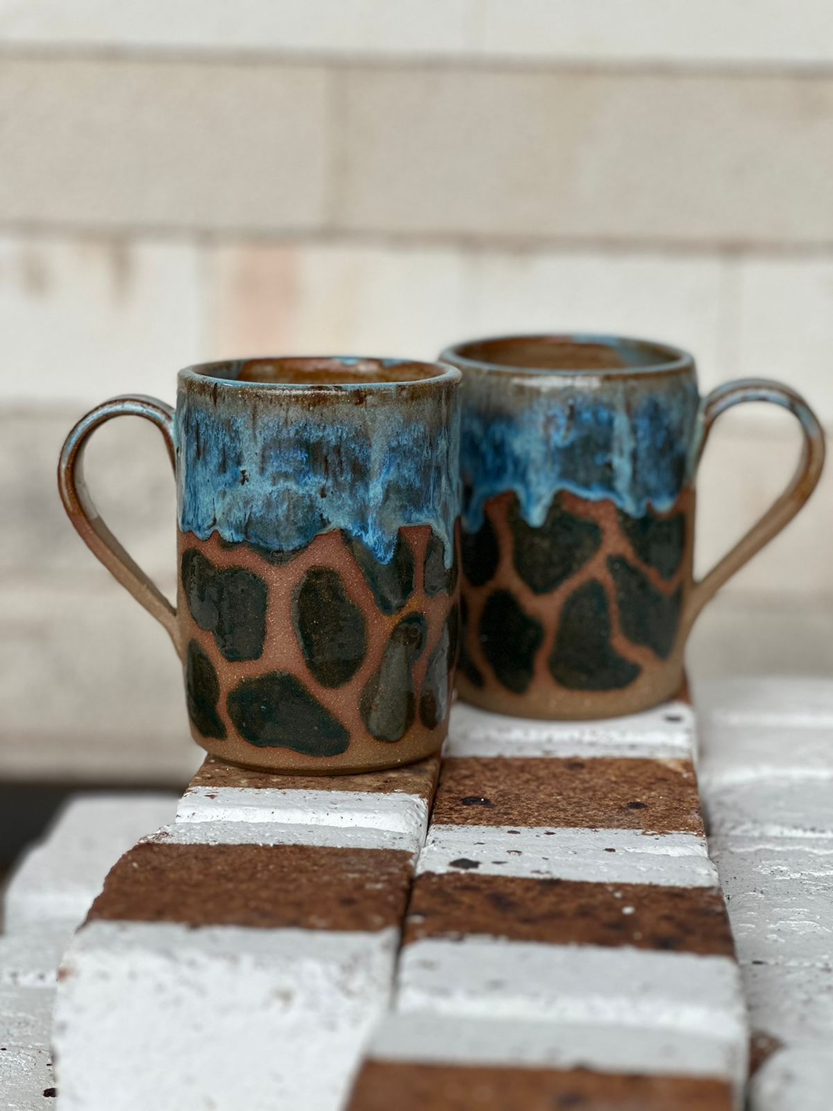 Print blue toast mug