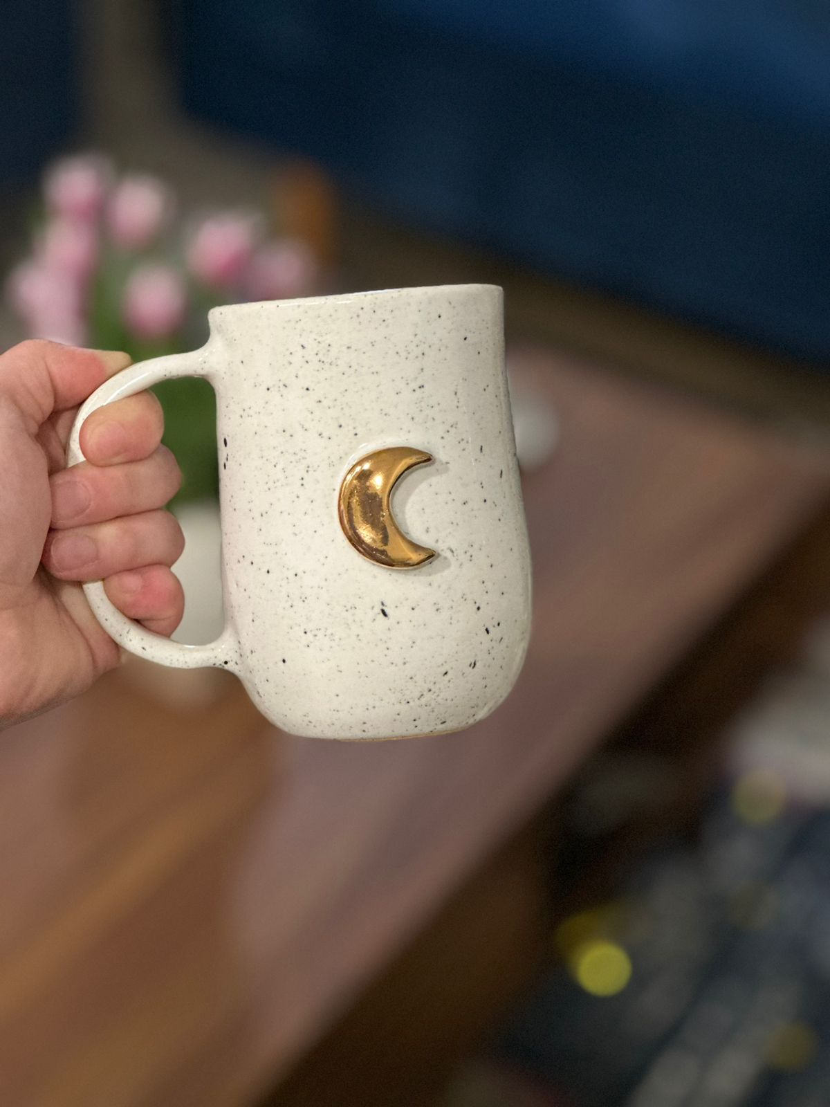Ceramic mug gold moon