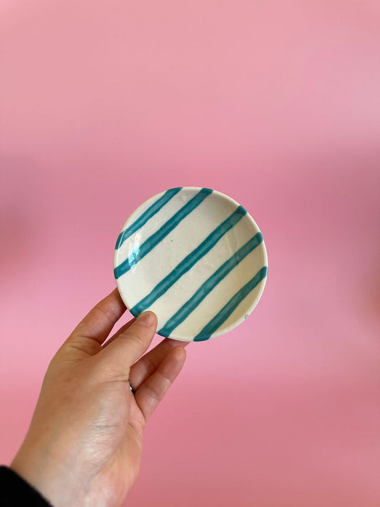 Mini stripe plate blue