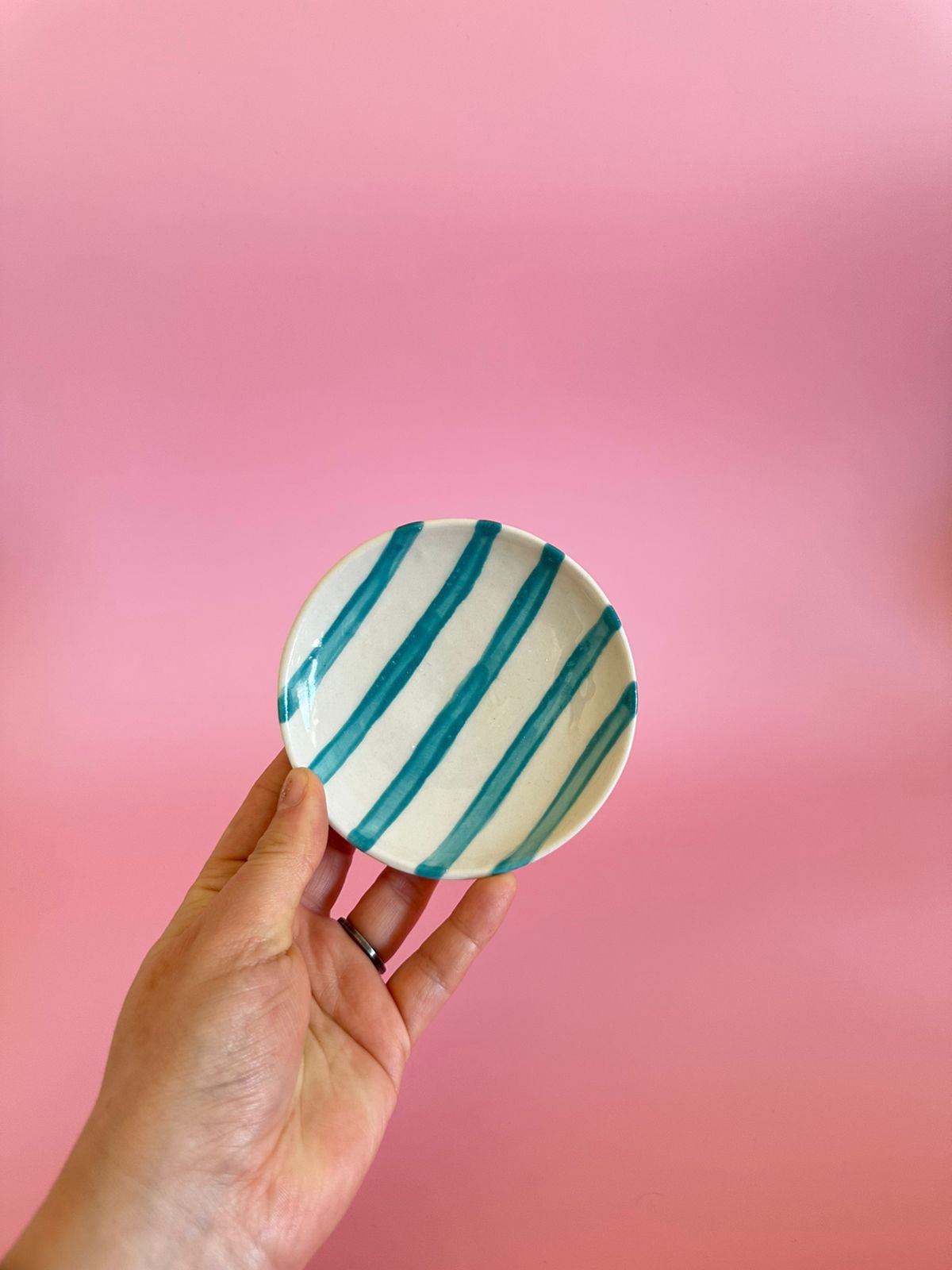Mini stripe plate blue